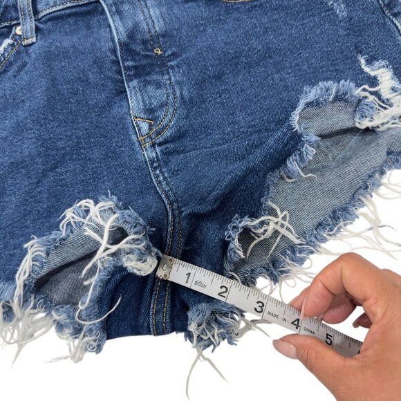 Forever 21 Premium Womens Distressed Denim High-Waisted Short Short  Size 28 - Picture 6 of 14